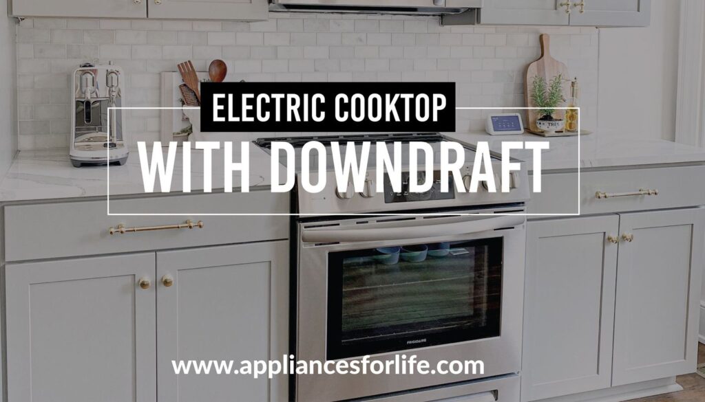 Electric cooktop with downdraft