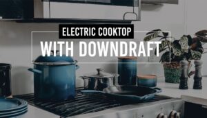 Electric cooktop with downdraft