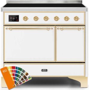 Ilve Majestic II UMDI10QNS3RALG Freestanding Electric Range Custom Color, 40 in Majestic Solid Door Range