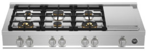 Bertazzoni 48 Master Series Stainless Steel Gas Rangetop With Electric Griddle - MAST486GRTBXT