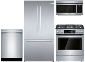 Bosch Refrigerator, Dishwasher, Microhood Package with Gas Range