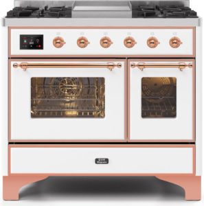 4. Ilve Majestic II UMD10FDNS3WHP Freestanding Dual Fuel Range White, UMD10FDNS3WHPNG-Front-CD-A