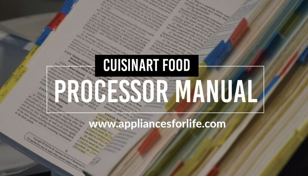 Cuisinart food processor manual