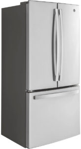 GE ENERGY STAR 18.6 Cu. Ft. Stainless Steel Counter-Depth French-Door Refrigerator - GWE19JSLSS