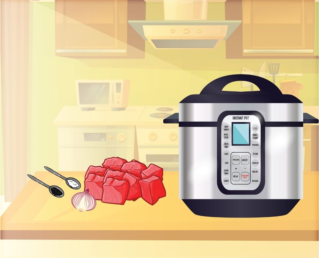 Fill up your Instant Pot pressure cooker with all your ingredients