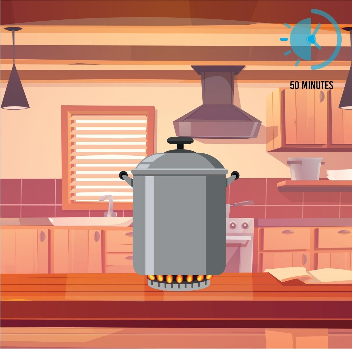 Lock the lid on your pressure cooker and cook on medium heat for about 50 minutes.