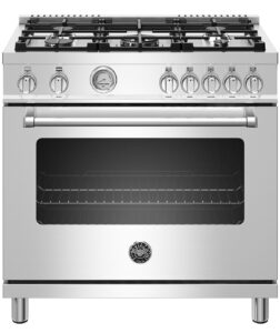 Bertazzoni Master Series 36 inch Stainless Steel Natural Gas Range - MAST365GASXE