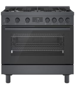 Bosch 800 Series 36 inch Black Stainless Steel Industrial-Style Gas Range - HGS8645UC