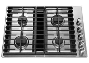 KitchenAid 30 inch Stainless Steel 4 Burner Gas Downdraft Cooktop - KCGD500GSS