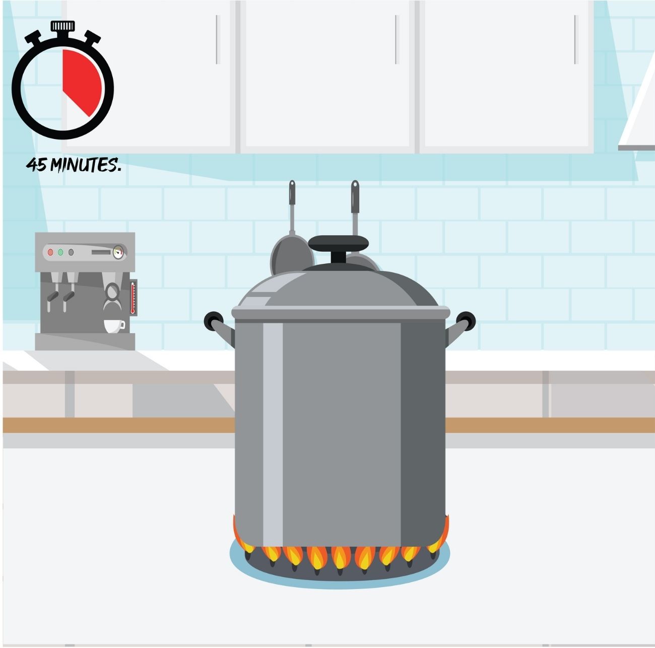 Lock the lid on your pressure cooker and set your pressure cooker to cook in medium pressure