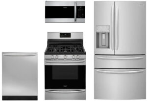 Frigidaire Gallery 21.8 Cu. Ft. Stainless Steel Counter-Depth 4-Door French Door Refrigerator with Gas Range Package - FRIGPACK18