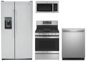 GE Side-by-Side Stainless Refrigerator Appliance Package & Gas Range - GEPACK30 (1)