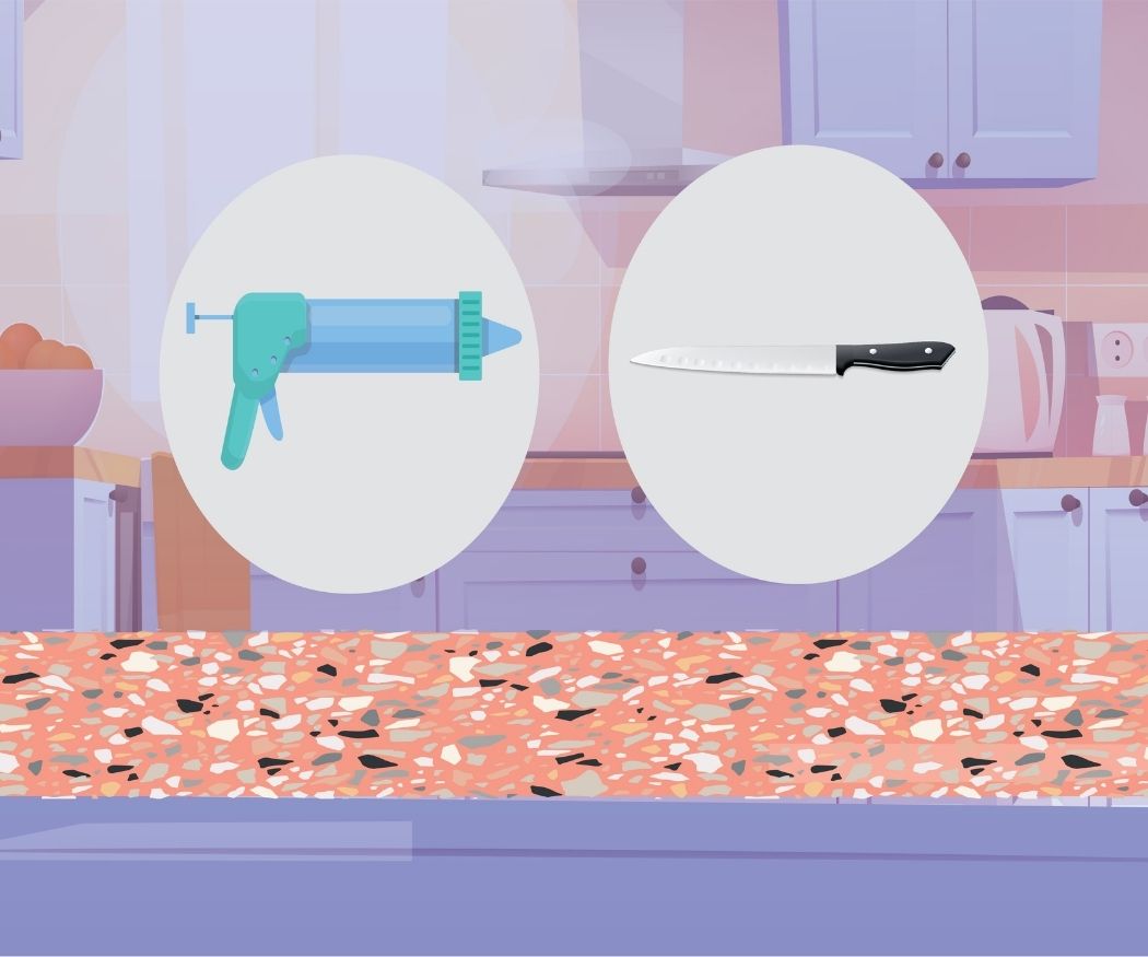 Fill your caulk gun with enough silicone and apply it to each of the ¼ inch tubes you must have cut out using a knife