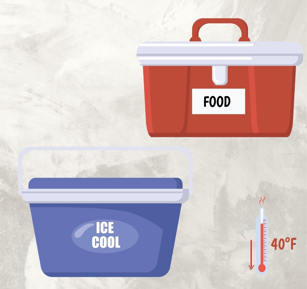 USE SEPARATE COOLERS FOR DRINKS AND PERISHABLE FOODS