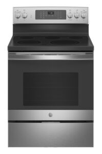 GE 30 inch Stainless Steel Freestanding Electric Convection Range With No Preheat Air Fry - JB735SPSS